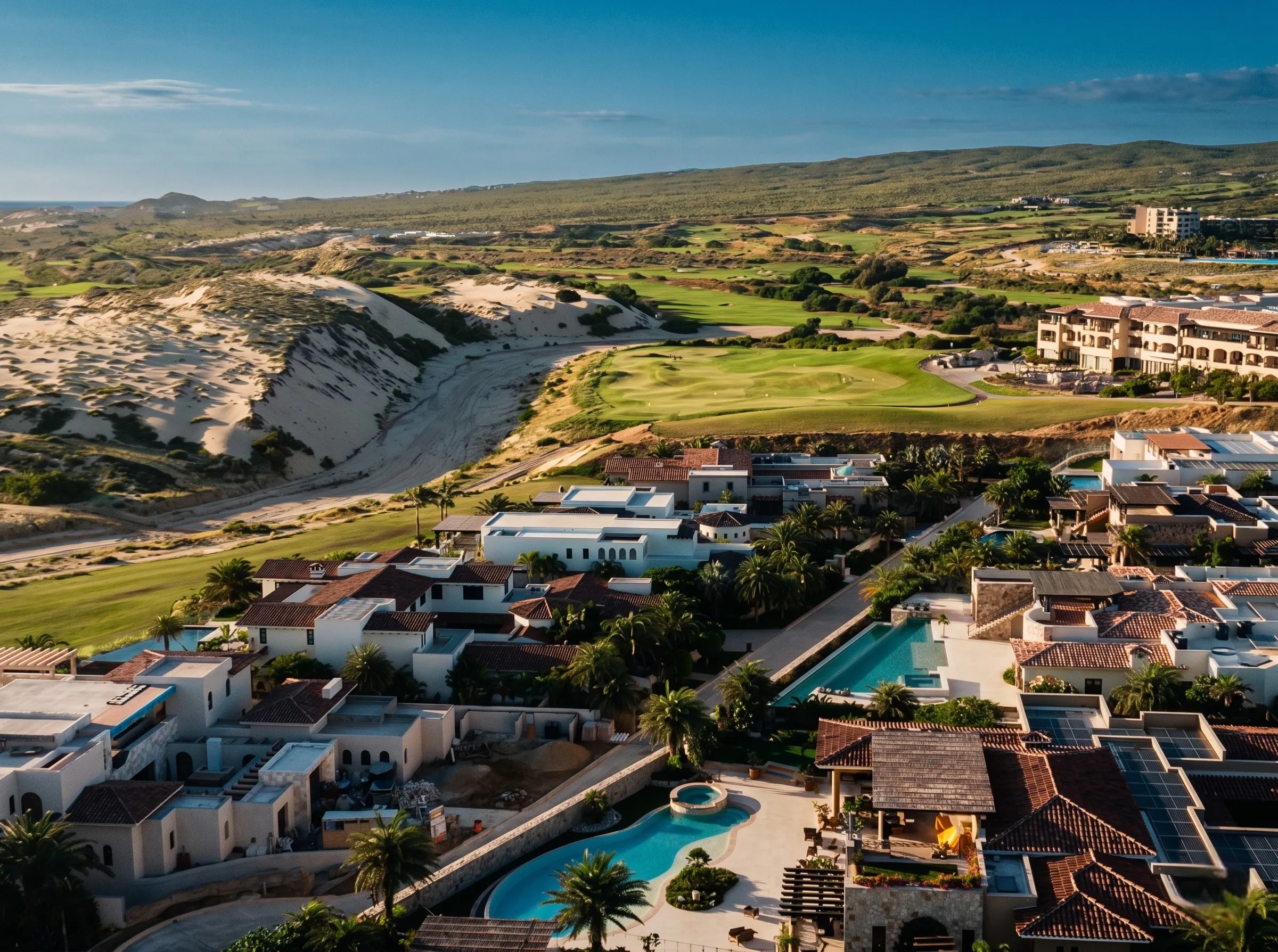 Diamante community aerial hacienda villas dunes golf