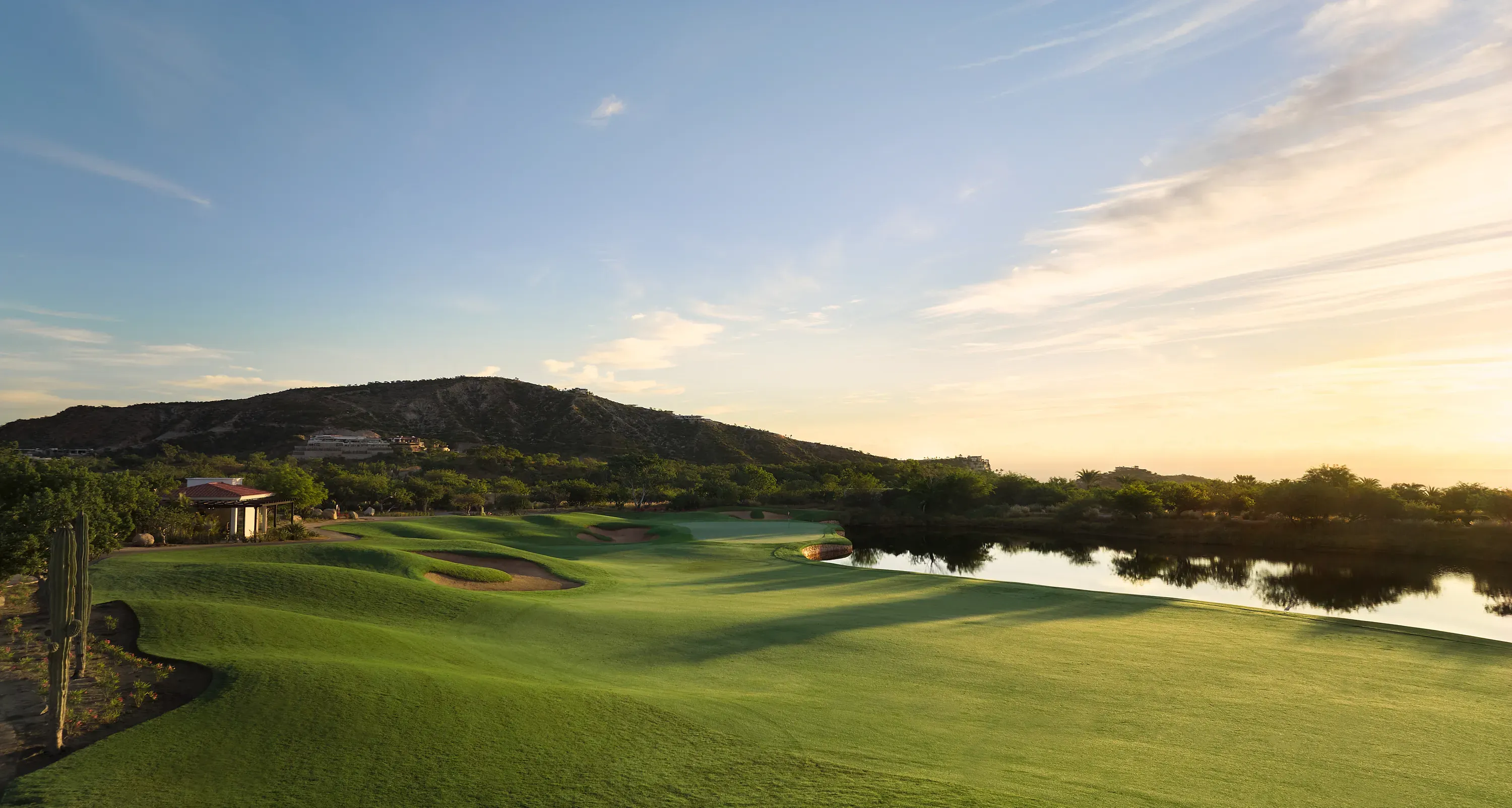 Championship rolling greens and fairway view at the historic Jack Nicklaus Signature Palmilla Golf Club.