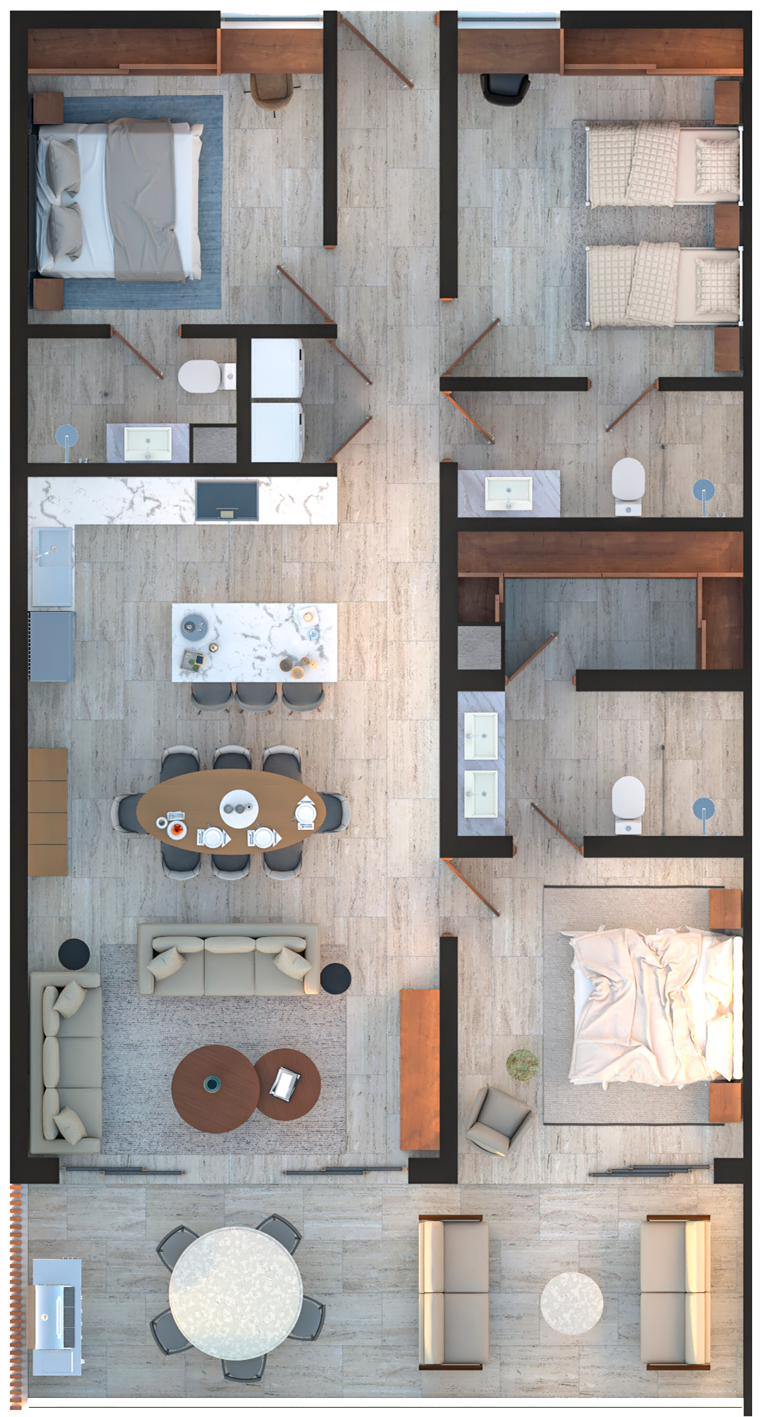 Solara del Mar Condo 3BR standard floor plan