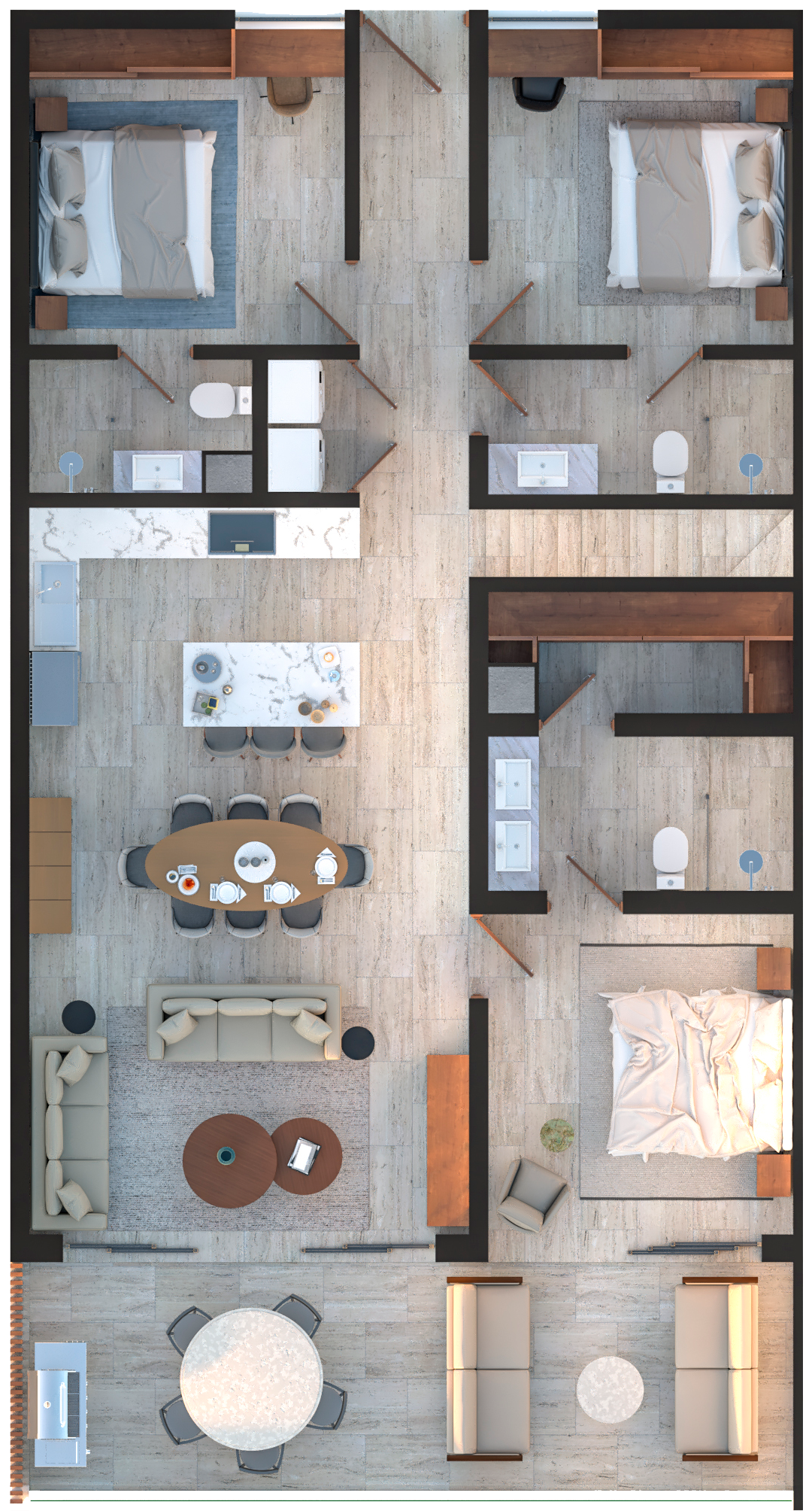 Solara del Mar 3BR penthouse standard floor plan